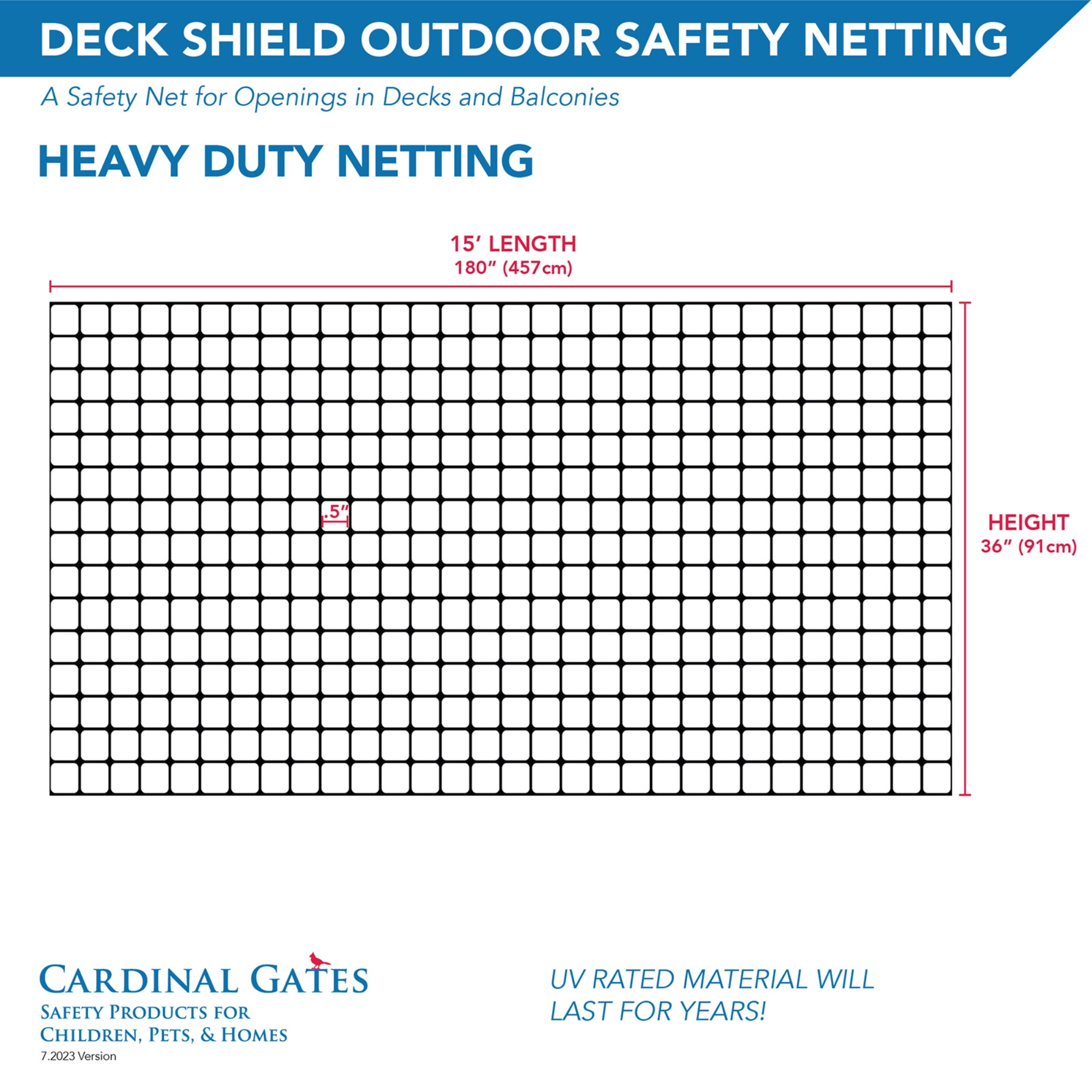 Heavy-Duty Outdoor Deck Netting (Model DSHD)